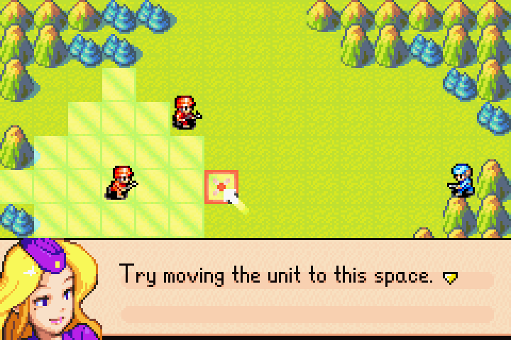 Nell’s cursor highlighting the target destination tile for the infantry unit