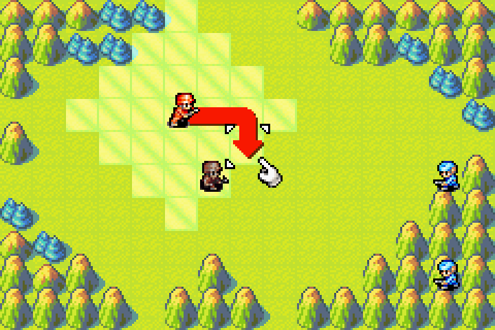 Both Orange Star units in wait state with prompt to open the Map Menu