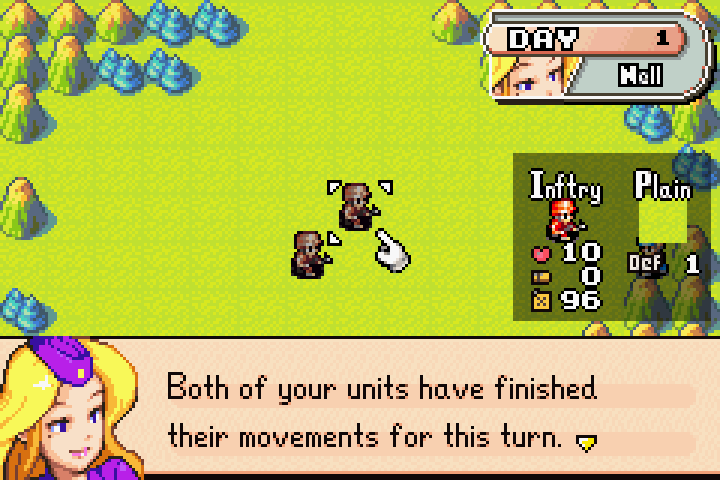 Map Menu prompt appearing after pressing A on an empty tile