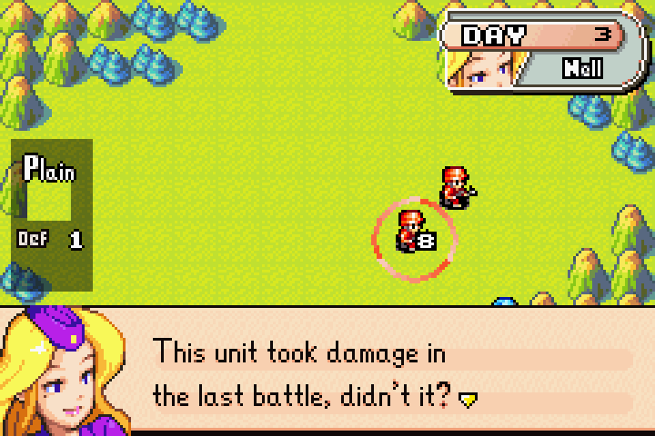 Damaged Orange Star infantry showing reduced HP, illustrating the firepower penalty