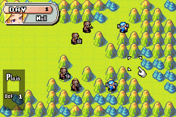 Orange Star infantry attacking the last mech, achieving a two-to-one numerical advantage