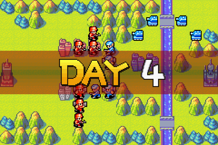 Day 4 map — Olaf gave up attacker’s advantage by not attacking, time for Orange Star to strike first