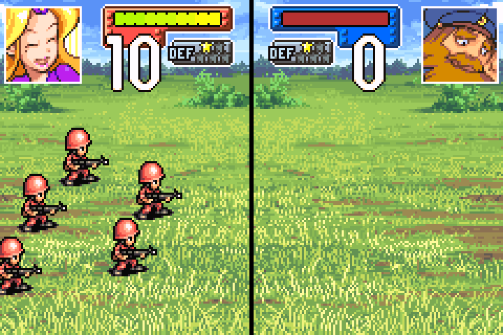 Day 4 attack 5: Orange Star attacks enemy mech on mountain — terrain makes this a costly trade