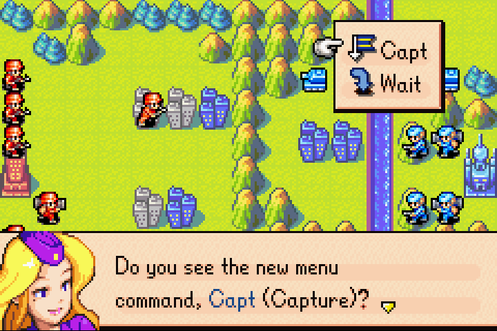 Nell directing the player to select the Capture command to begin securing the city
