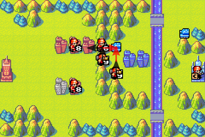 Day 9 attack 1 on the third trapped tank — mechs at low HP and ammo making the kill uncertain
