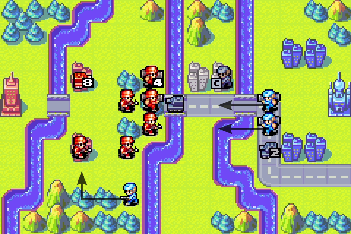 Olaf’s mech advancing toward the front line but not attacking