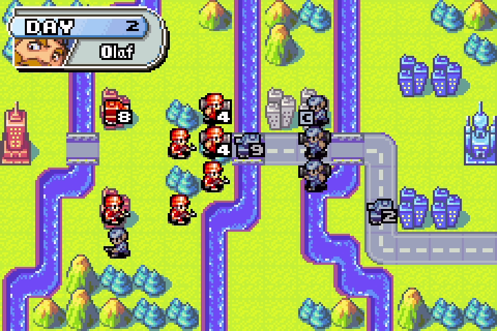 Olaf’s infantry moving forward without engaging — Olaf going easy on Orange Star