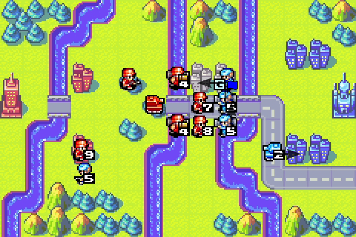 Olaf’s infantry continuing to capture a city instead of attacking the vulnerable 4 HP mech