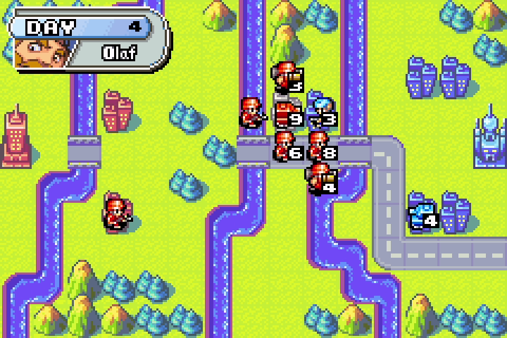 Enemy Day 4 ends uneventfully — Olaf only restores his tank without attacking