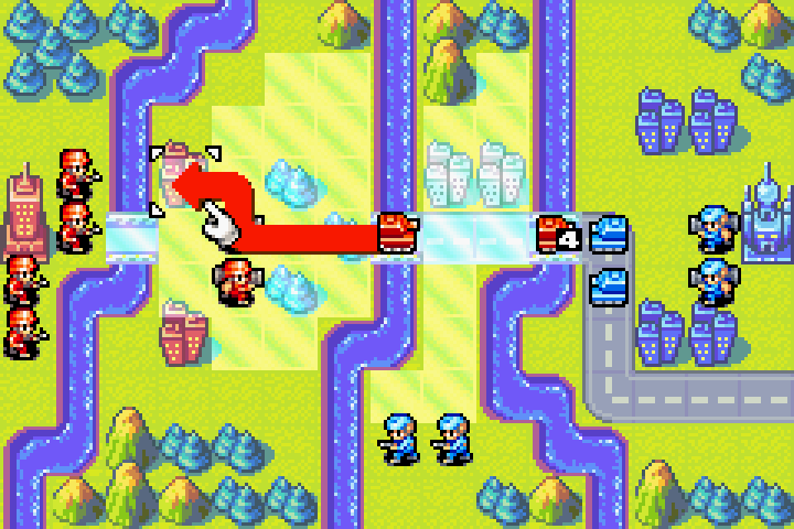 Tank resting on the city, beginning to recover 2 HP per turn