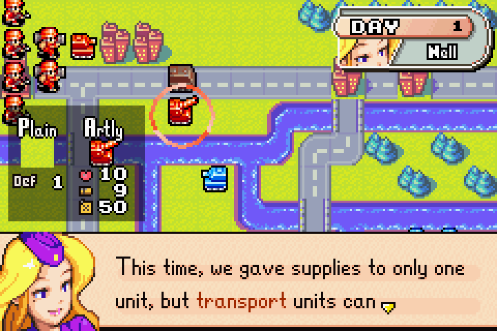 Artillery fully resupplied — ammo and fuel indicators back to maximum