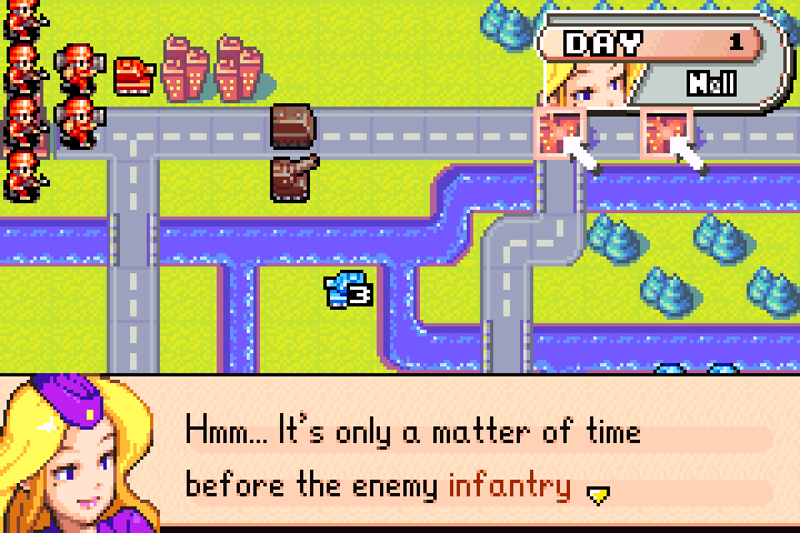 Nell worried that enemy infantry and mechs will advance to attack the allied cities in the northeast