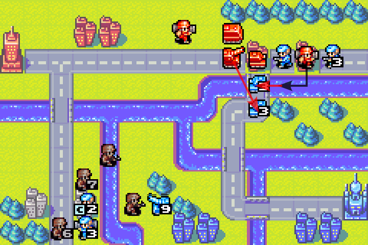 Northeast front on Day 4 — mech re-loaded by APC, ready to attack Olaf’s two tanks