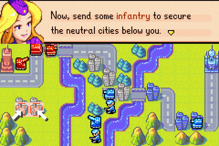 Nell pointing out the river as a natural barrier — only enemy infantry can cross it