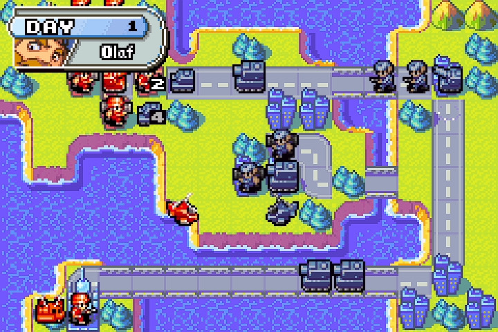 Two of Olaf’s medium tanks moving toward his HQ but too slow to intercept the infantry in time